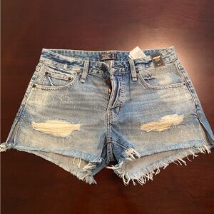 NWT Abercrombie & Fitch Light Blue Distressed Jean Shorts